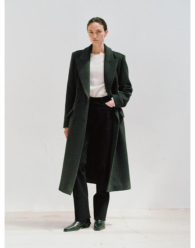 르비에르 CASHMERE WOOL HOURGLASS COAT (CHARCOAL) 착용컷