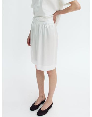 VISCOSE SATIN BANDING SKIRT (WHITE)