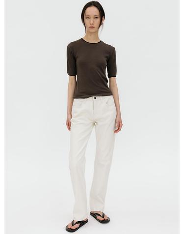 SLIM FIT COTTON PANTS (ECRU)