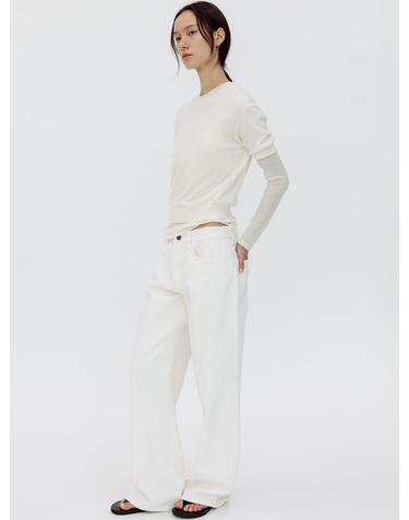 WIDE FIT DENIM PANTS (WHITE)