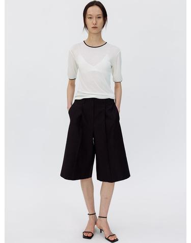 COMFORT WIDE BERMUDA PANTS (BLACK)