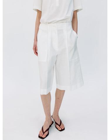 COMFORT WIDE BERMUDA PANTS (WHITE)