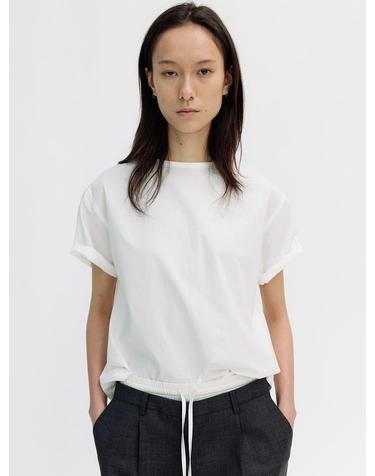 COTTON ROUND NECK TOP (IVORY)
