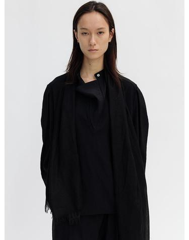 COWL NECK SILKY BLOUSE (BLACK)