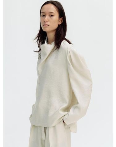 COWL NECK SILKY BLOUSE (ECRU)