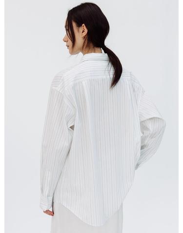 STRIPED OVER-FIT SHIRT (WHITE)