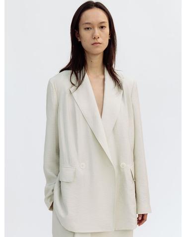 OVER-FIT SILKY BLAZER (ECRU)