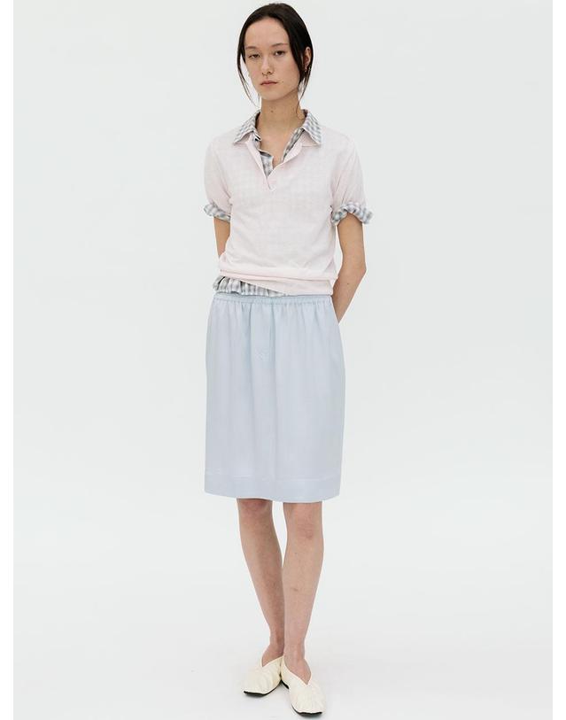 르비에르 COTTON SILK BLEND COLLAR KNIT (LIGHT PINK) 착용컷