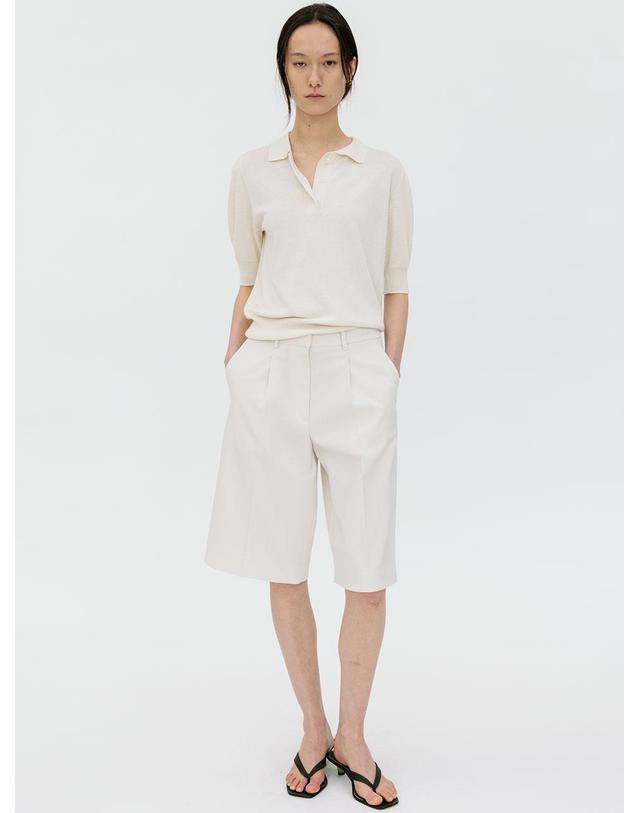 르비에르 COTTON SILK BLEND COLLAR KNIT (ECRU) 착용컷
