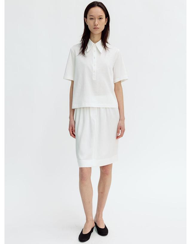 르비에르 VISCOSE SATIN BANDING SKIRT (WHITE) 착용컷