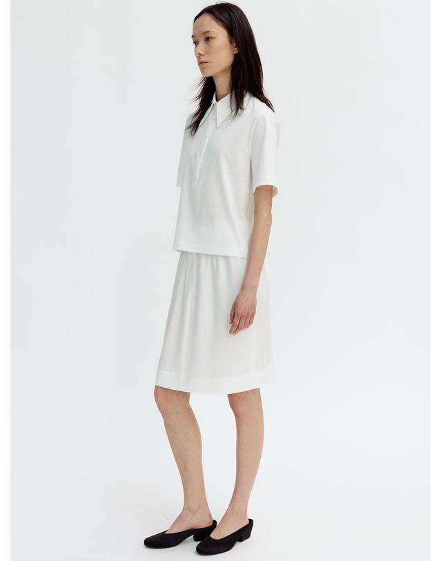 르비에르 VISCOSE SATIN BANDING SKIRT (WHITE) 착용컷