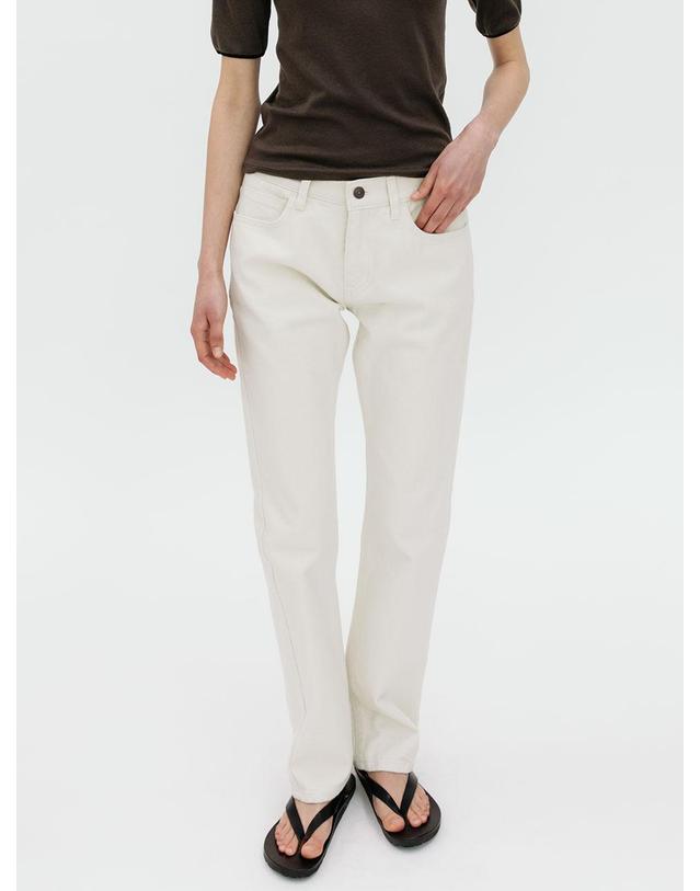 르비에르 SLIM FIT COTTON PANTS (ECRU) 착용컷