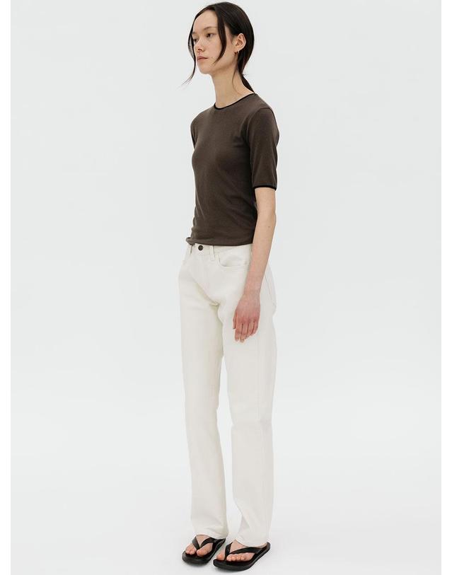 르비에르 SLIM FIT COTTON PANTS (ECRU) 착용컷