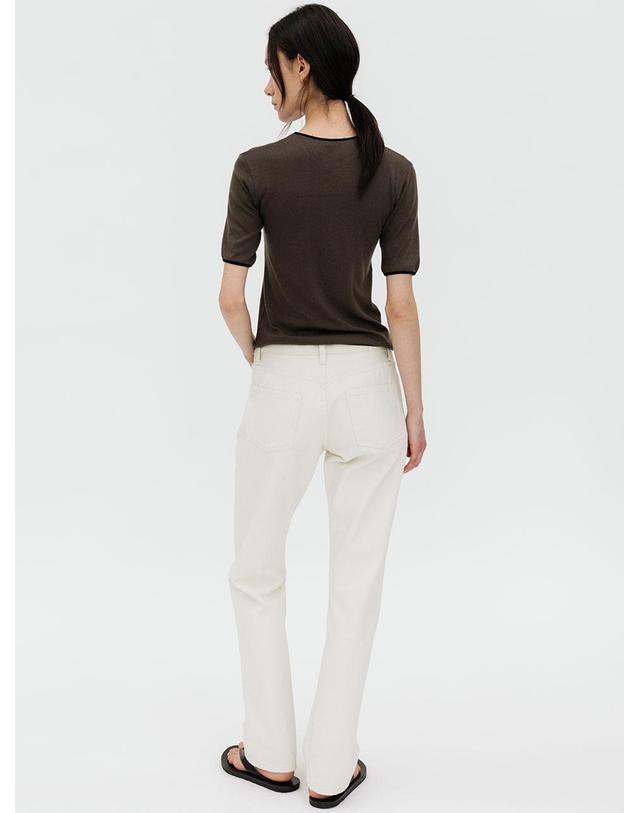 르비에르 SLIM FIT COTTON PANTS (ECRU) 착용컷