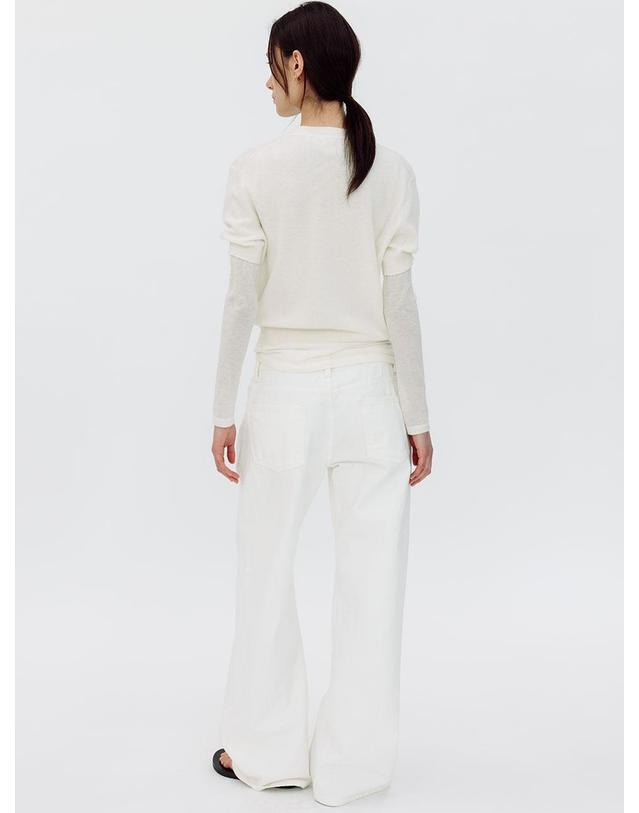 르비에르 WIDE FIT DENIM PANTS (WHITE) 착용컷