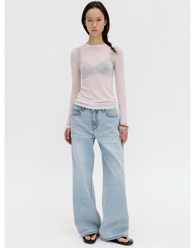 르비에르 WIDE FIT DENIM PANTS (LIGHT BLUE) 착용컷