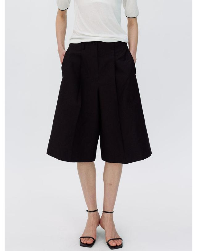 르비에르 COMFORT WIDE BERMUDA PANTS (BLACK) 착용컷