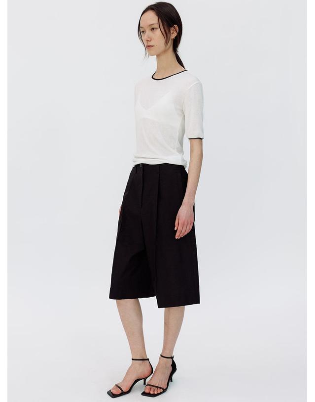 르비에르 COMFORT WIDE BERMUDA PANTS (BLACK) 착용컷