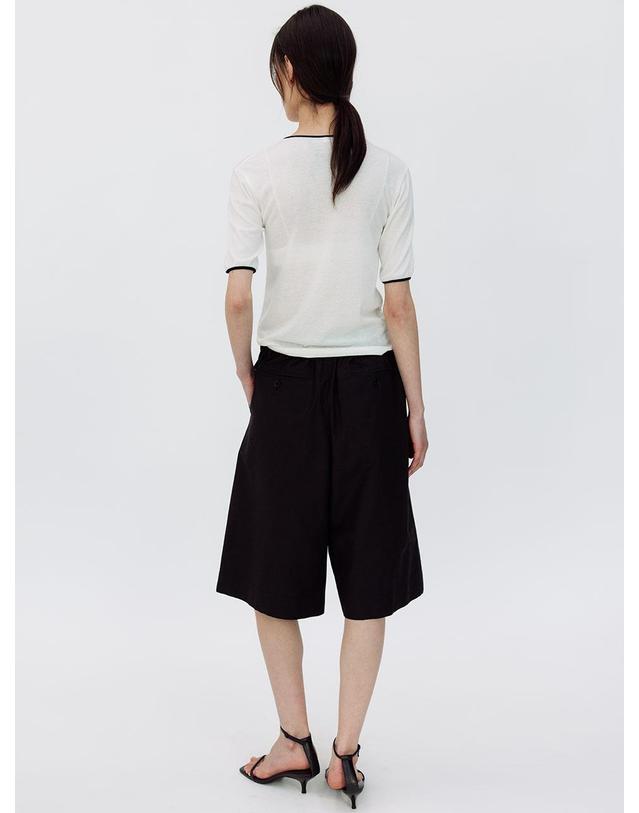르비에르 COMFORT WIDE BERMUDA PANTS (BLACK) 착용컷
