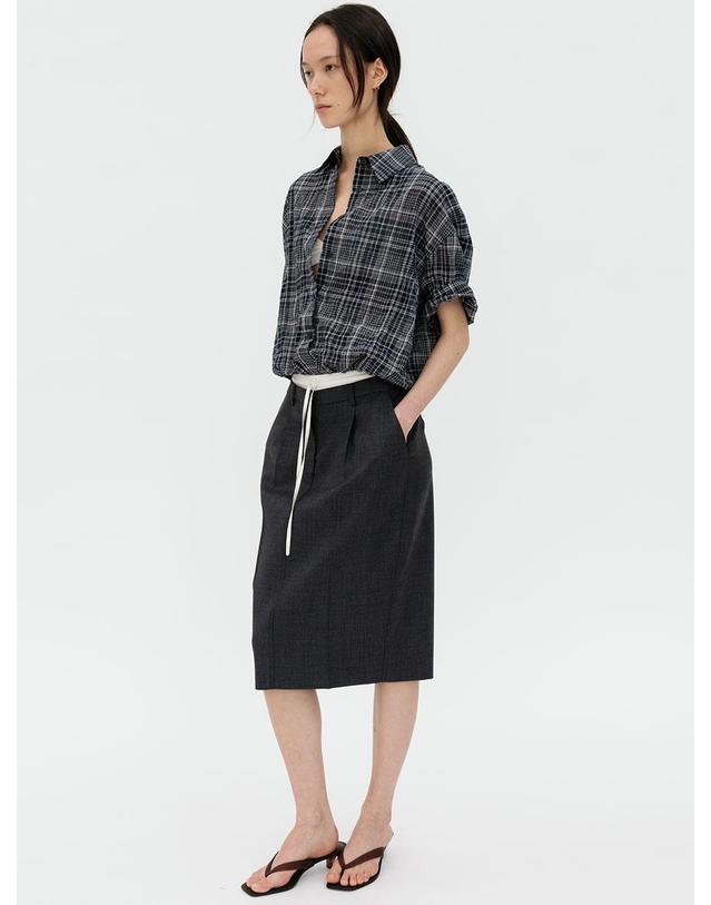 르비에르 CHECK BLOUSON SHORT SLEEVE SHIRT (NAVY) 착용컷