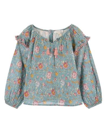 루이스미샤 7Y 럭키찬스 아이리스 블라우스 GRIW23B0160 BLUEROSADAMASCENA