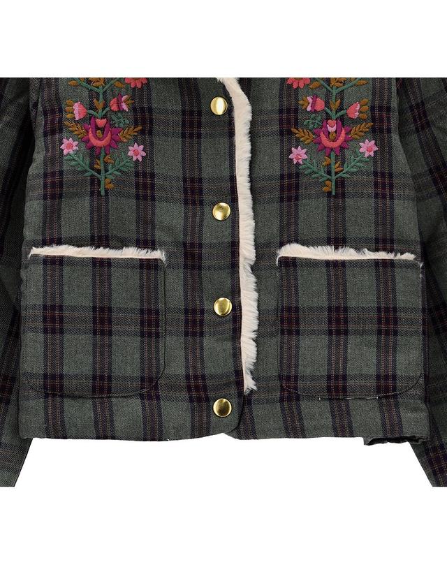 루이스미샤 루이스미샤 ALIA 체크 자켓 GRIW24C0140 GREEN TARTAN 착용컷