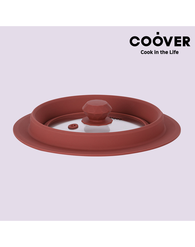 쿠버 [쿠버] 실리콘 접이식 유리 폴딩 만능 뚜껑 18-28cm 착용컷