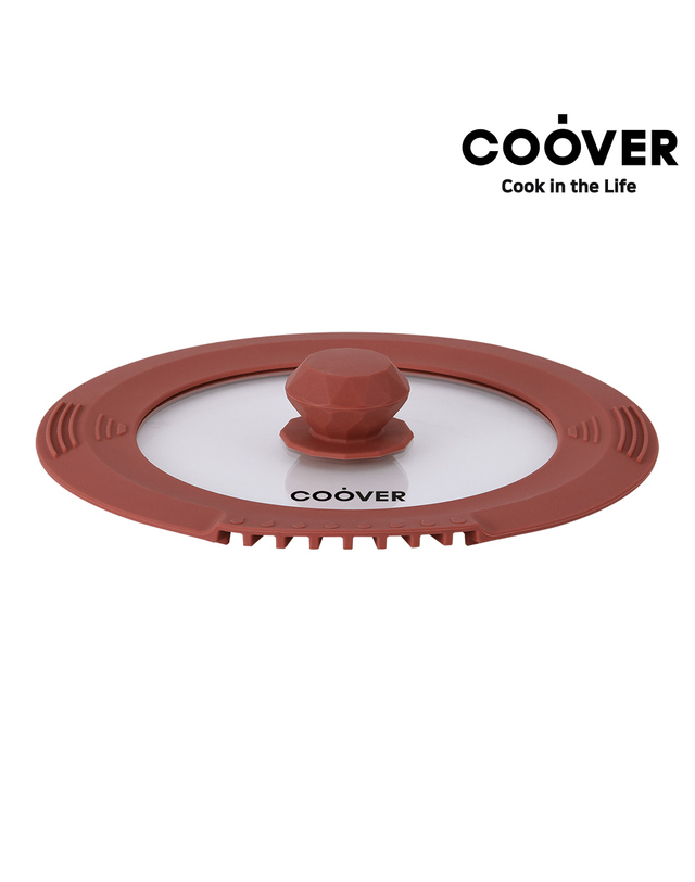 쿠버 [쿠버] 실리콘 간편 물빠짐 푸어링 만능 뚜껑 16-20cm 착용컷