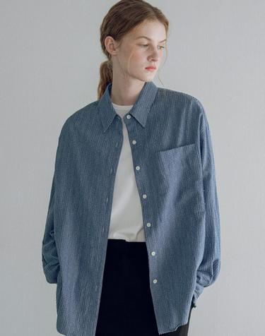 A3550 텍스처드 데님 셔츠_Medium blue