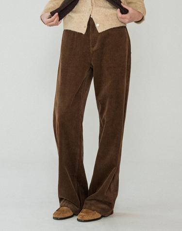 P3270 와이드 코듀로이 팬츠_Brown