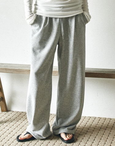 P3280 스트레이트 스웨트 팬츠_Melange gray