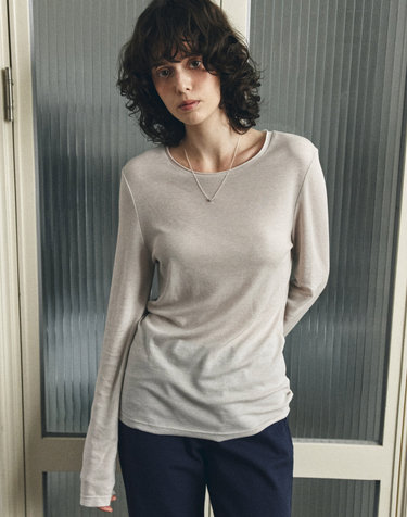 A3565 울 블렌디드 롱 슬리브_Light beige