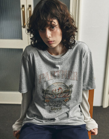A3576 Flamingo 티셔츠_Melange gray