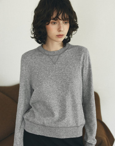 KN4288 에센셜 라운드 니트_Melange gray