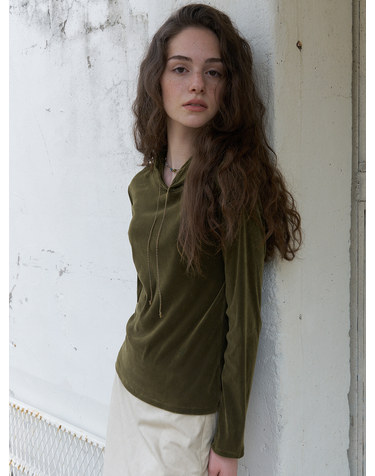 A3629 벨루어 후디_Olive