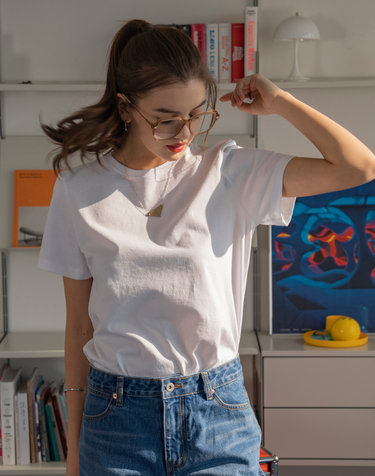 A3403 Signature silket T-shirt_White