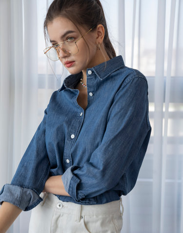 반원아틀리에 A3404 Classic denim shirts_Medium blue