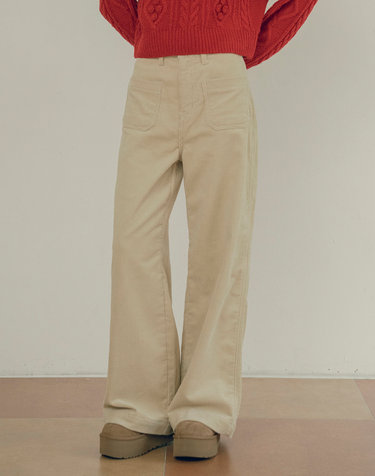 P3177 Corduroy straight pants_Cream