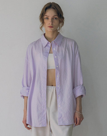 A3479 시스루 스트라이프 셔츠_Purple
