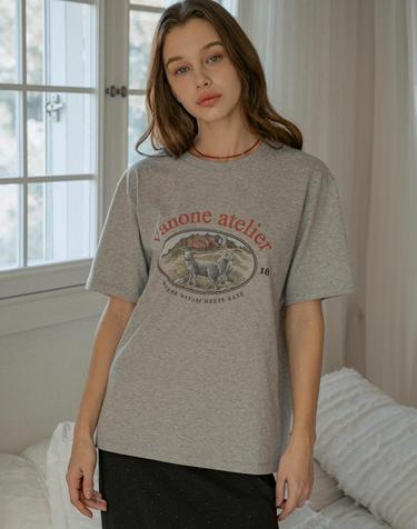 A3510 Nature heritage 티셔츠_Melange gray