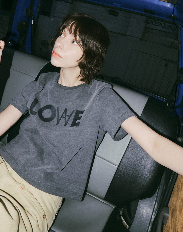반원아틀리에 A3445 Pigment crop T-shirt_Charcoal 착용컷