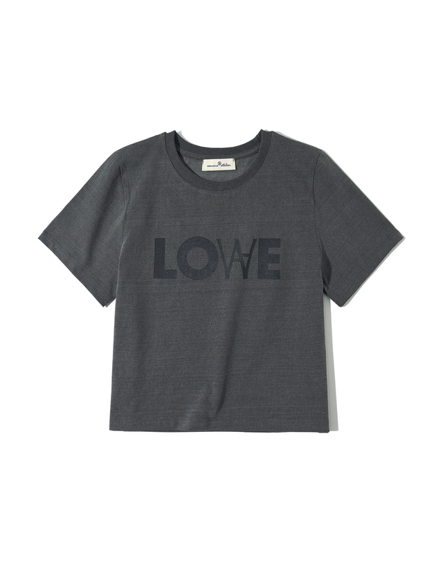 반원아틀리에 A3445 Pigment crop T-shirt_Charcoal 착용컷