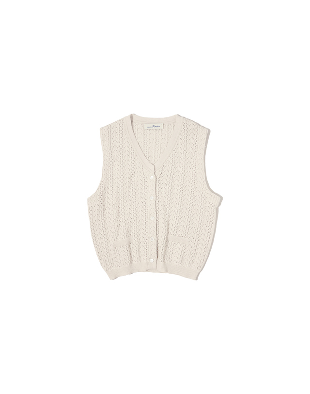 반원아틀리에 A3424 Resort net vest_Light beige 착용컷