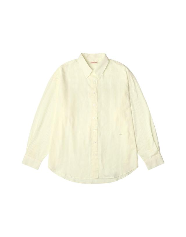 반원아틀리에 A3479 시스루 스트라이프 셔츠_Cream 착용컷