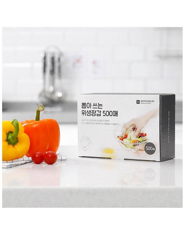 홈앤하우스 뽑아 쓰는 위생장갑 500매 착용컷