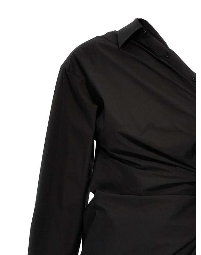 알렉산더 왕 [해외직구] 24FW 알렉산더 왕 미디 원피스 1WC4246704001 Black 착용컷