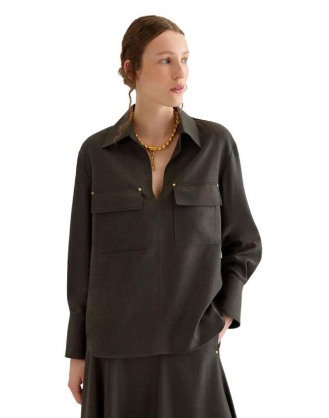 아뇨나 [해외직구] 26FW 아뇨나 셔츠 TD1202YU1142 E73 DARK GREEN 착용컷