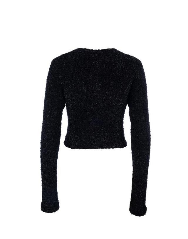 발렌시아가 [해외직구] 24FW 발렌시아가 트위드 크롭 가디건 793604T3328 1000 BLACK 착용컷