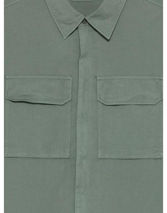 씨피 컴퍼니 [해외직구] 26SS 씨피 컴퍼니 오가닉 개버딘 지퍼 렌즈 오버셔츠 20CMOS156A110143G 668 LAUREL WREAT 착용컷