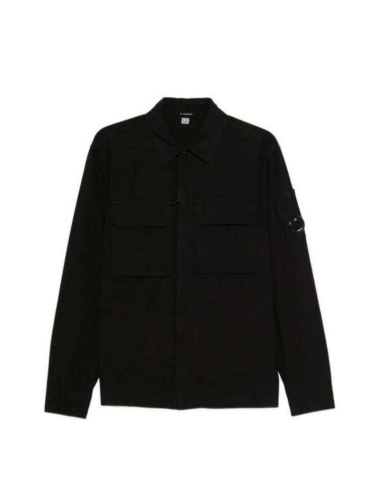 C.P. COMPANY [해외] 26SS 씨피 컴퍼니 오가닉 개버딘 지퍼 렌즈 오버셔츠 20CMOS156A110143G 999 BLACK E7TYXX41386